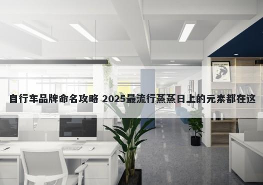 自行车品牌命名攻略 2025最流行蒸蒸日上的元素都在这