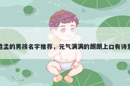 姓孟的男孩名字推荐，元气满满的朗朗上口有诗意