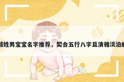 戚姓男宝宝名字推荐，契合五行八字且清雅淡泊的