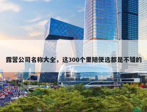 露营公司名称大全，这300个里随便选都是不错的