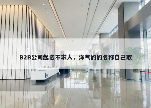 B2B公司起名不求人，洋气的的名称自己取