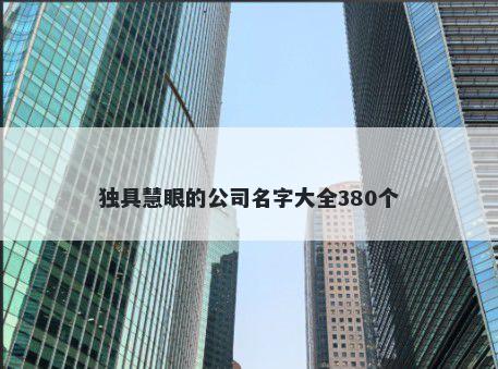 独具慧眼的公司名字大全380个