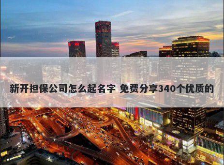新开担保公司怎么起名字 免费分享340个优质的