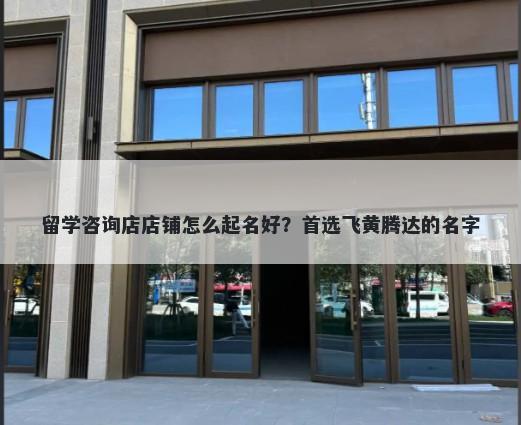 留学咨询店店铺怎么起名好？首选飞黄腾达的名字