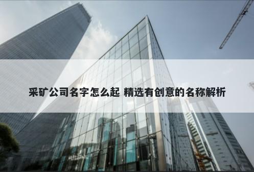 采矿公司名字怎么起 精选有创意的名称解析