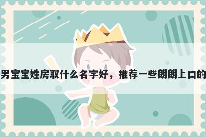 刚出生的男宝宝姓房取什么名字好，推荐一些朗朗上口的男孩名字