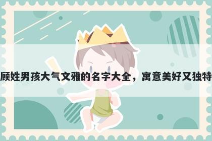 顾姓男孩大气文雅的名字大全,寓意美好又独特