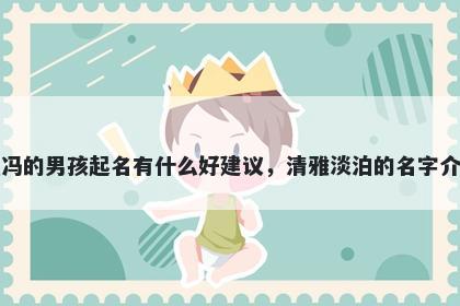 姓冯的男孩起名有什么好建议，清雅淡泊的名字介绍