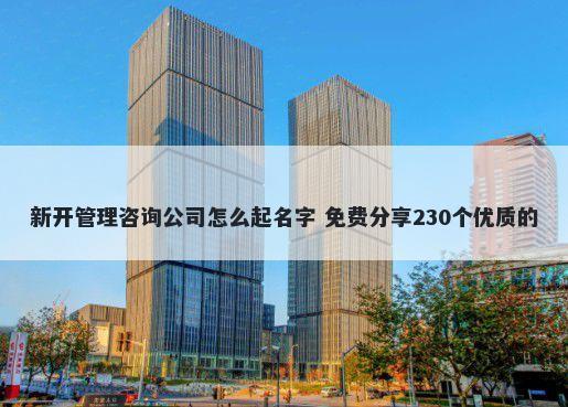 新开管理咨询公司怎么起名字 免费分享230个优质的