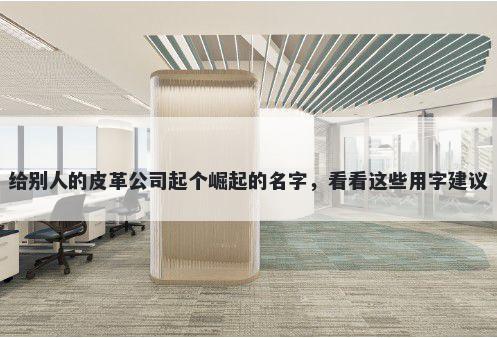 给别人的皮革公司起个崛起的名字，看看这些用字建议