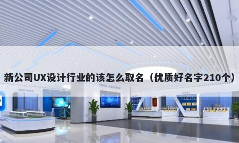 新公司UX设计行业的该怎么取名（优质好名字210个）