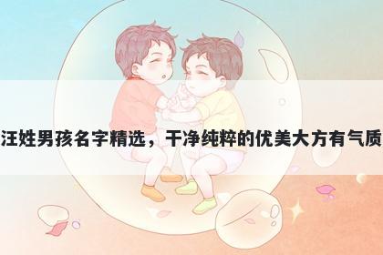 汪姓男孩名字精选,干净纯粹的优美大方有气质