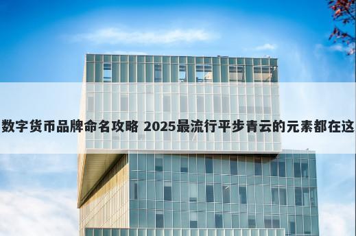 数字货币品牌命名攻略 2025最流行平步青云的元素都在这