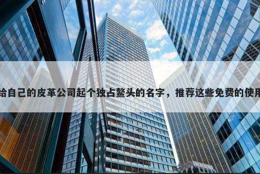 给自己的皮革公司起个独占鳌头的名字，推荐这些免费的使用