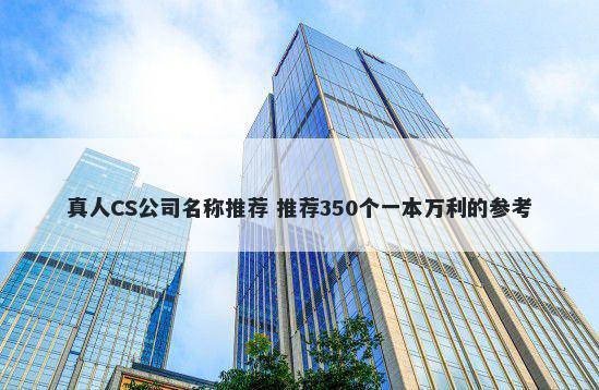 真人CS公司名称推荐 推荐350个一本万利的参考