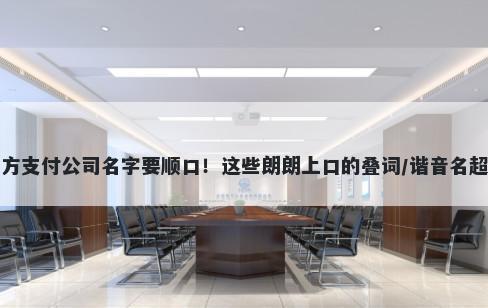 第三方支付公司名字要顺口！这些朗朗上口的叠词/谐音名超好记