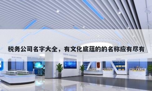 税务公司名字大全，有文化底蕴的的名称应有尽有