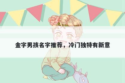 金字男孩名字推荐，冷门独特有新意