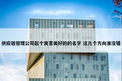 供应链管理公司起个寓意美好的的名字 这几个方向准没错