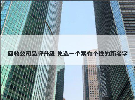 回收公司品牌升级 先选一个富有个性的新名字