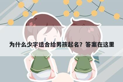 为什么少字适合给男孩起名？答案在这里