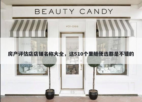 房产评估店店铺名称大全，这510个里随便选都是不错的