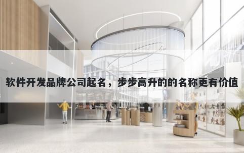 软件开发品牌公司起名，步步高升的的名称更有价值