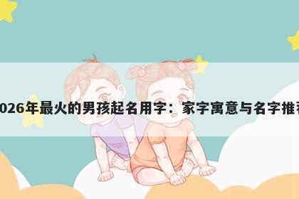2026年最火的男孩起名用字：家字寓意与名字推荐