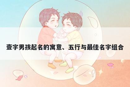 壹字男孩起名的寓意、五行与最佳名字组合