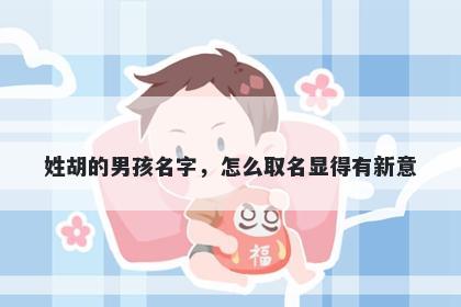 姓胡的男孩名字，怎么取名显得有新意