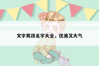 文字男孩名字大全，优美又大气