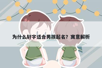 为什么轩字适合男孩起名？寓意解析