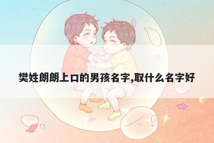 樊姓朗朗上口的男孩名字,取什么名字好