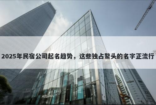 2025年民宿公司起名趋势，这些独占鳌头的名字正流行