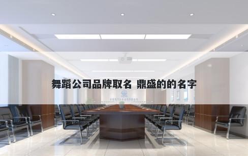 舞蹈公司品牌取名 鼎盛的的名字