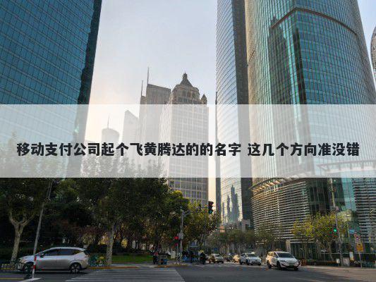 移动支付公司起个飞黄腾达的的名字 这几个方向准没错