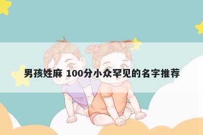 男孩姓麻 100分小众罕见的名字推荐