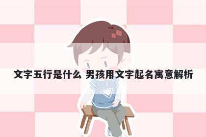 文字五行是什么 男孩用文字起名寓意解析