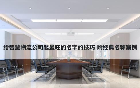 给智慧物流公司起最旺的名字的技巧 附经典名称案例