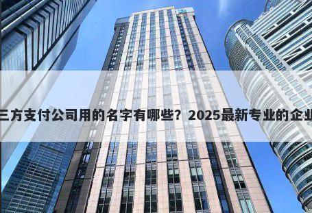 适合第三方支付公司用的名字有哪些？2025最新专业的企业名解析