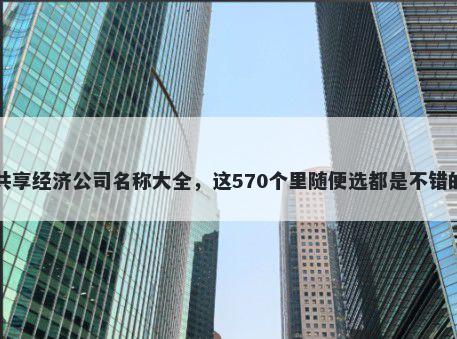 共享经济公司名称大全，这570个里随便选都是不错的
