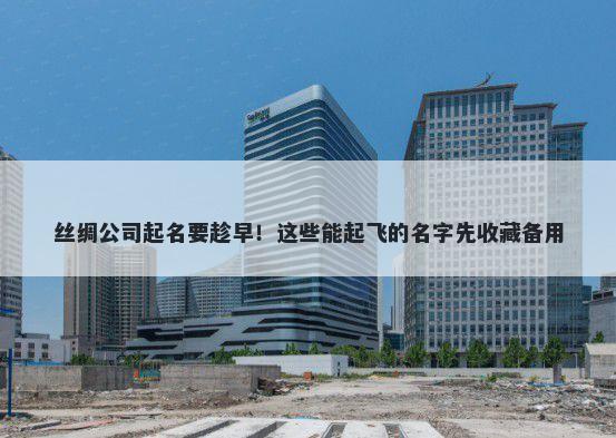 丝绸公司起名要趁早！这些能起飞的名字先收藏备用