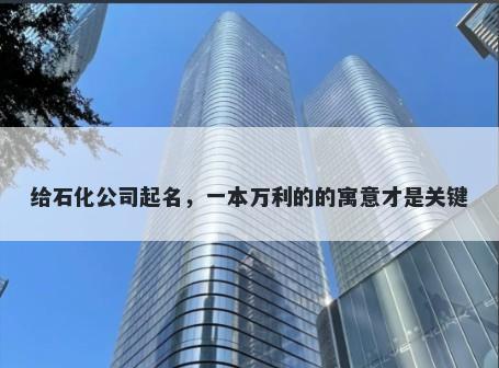 给石化公司起名，一本万利的的寓意才是关键