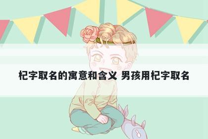 杞字取名的寓意和含义 男孩用杞字取名