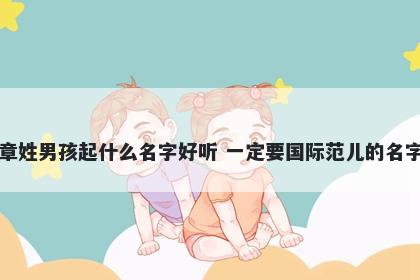 章姓男孩起什么名字好听 一定要国际范儿的名字