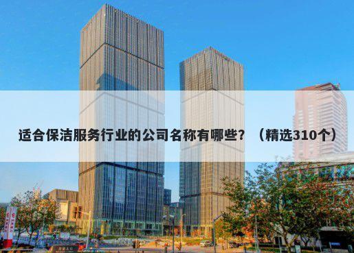 适合保洁服务行业的公司名称有哪些？（精选310个）