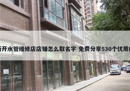 新开水管维修店店铺怎么取名字 免费分享530个优质的