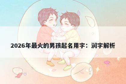 2026年最火的男孩起名用字：润字解析