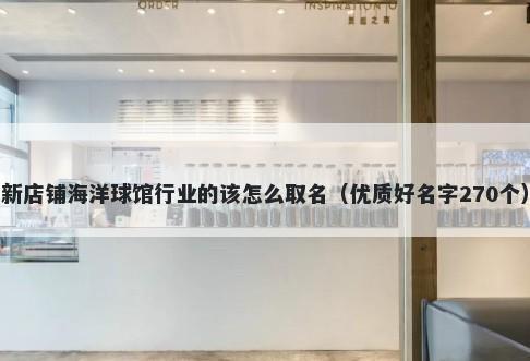 新店铺海洋球馆行业的该怎么取名（优质好名字270个）