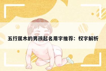 五行属木的男孩起名用字推荐：权字解析